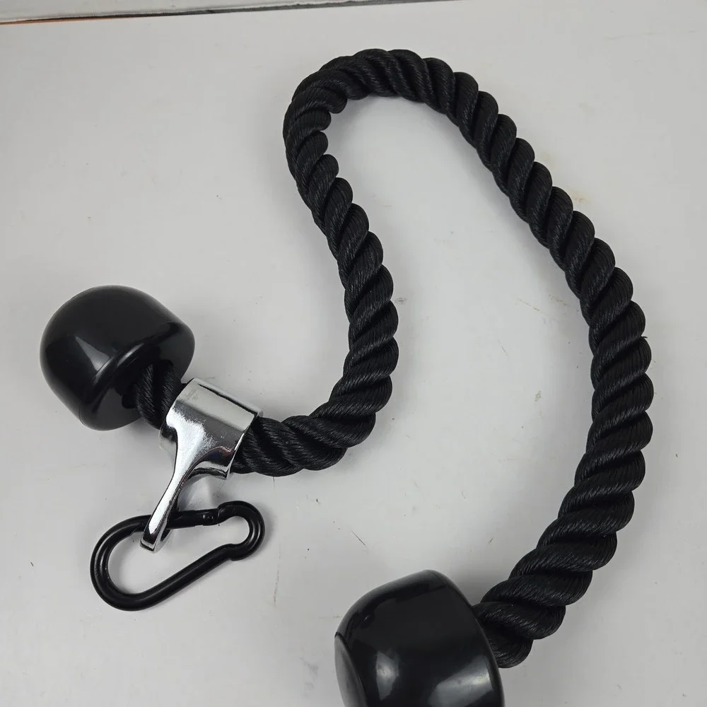 Heavy Duty 34 Inch Tricep Rope Cable Attachment Black Braided Gym Pulley NWOT